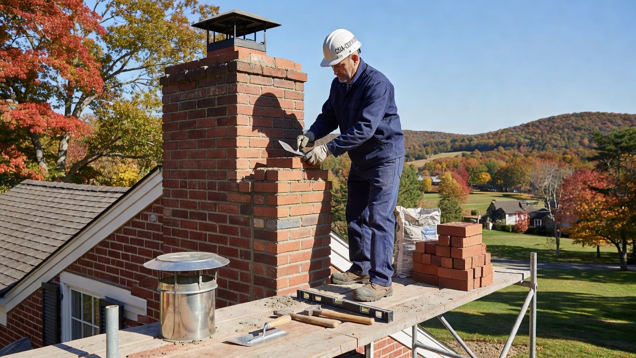 Chimney Rebuild in Locust Valley, NY